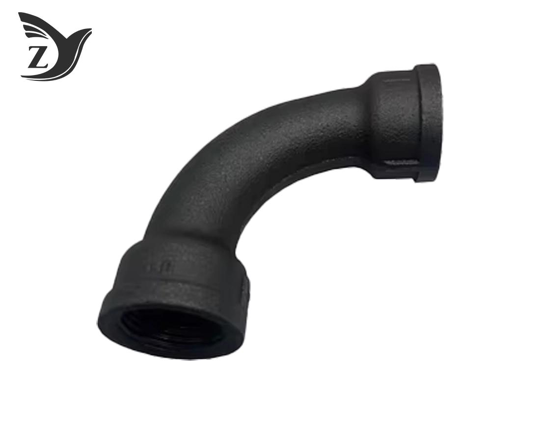 Black FxF 90° Long Bend Malleable Iron Pipe FittingsFittings 1 Black FxF 90° Long Bend Malleable Iron Pipe FittingsFittings 1