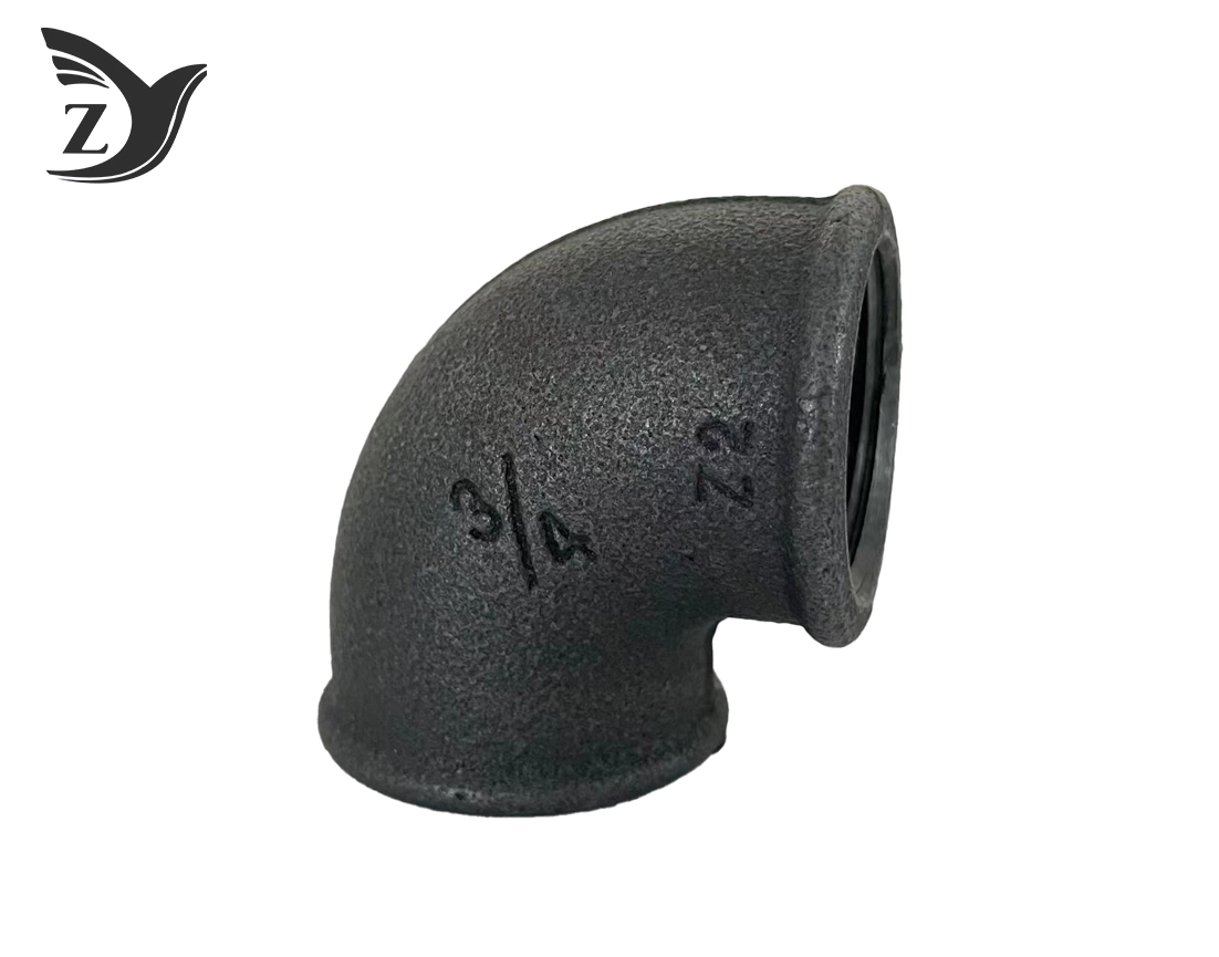 Black Round Face 90° Elbow Pipe Fittings 1