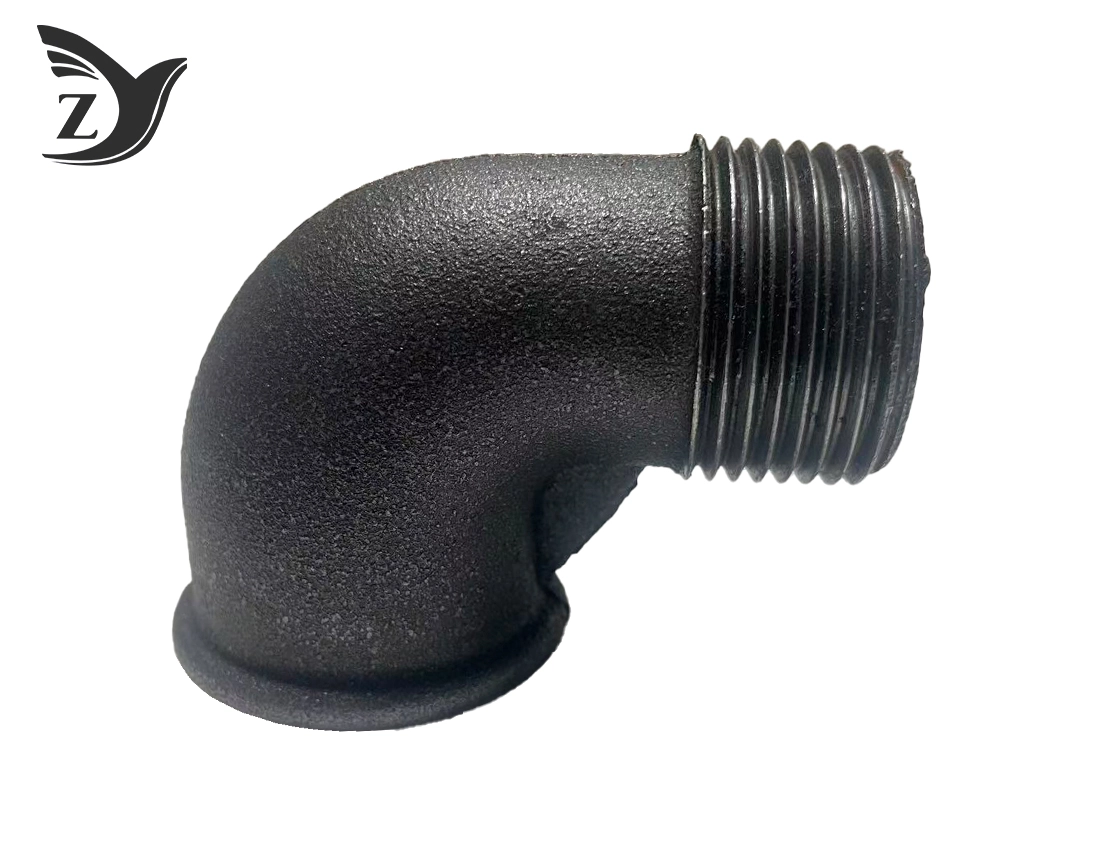Black Round Face Male-Female 90° Elbow Pipe Fittings 2