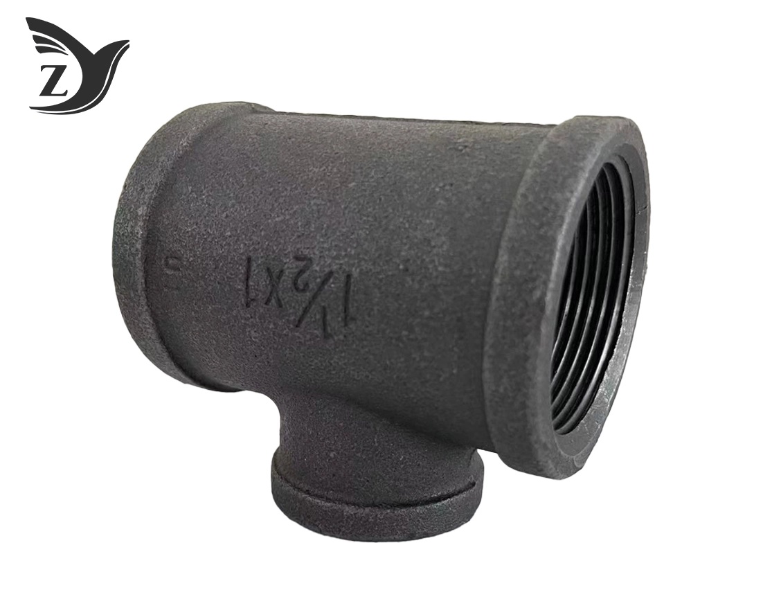 Black Square Face Reducing Tee Pipe Fittings 3 Black Square Face Reducing Tee Pipe Fittings 3