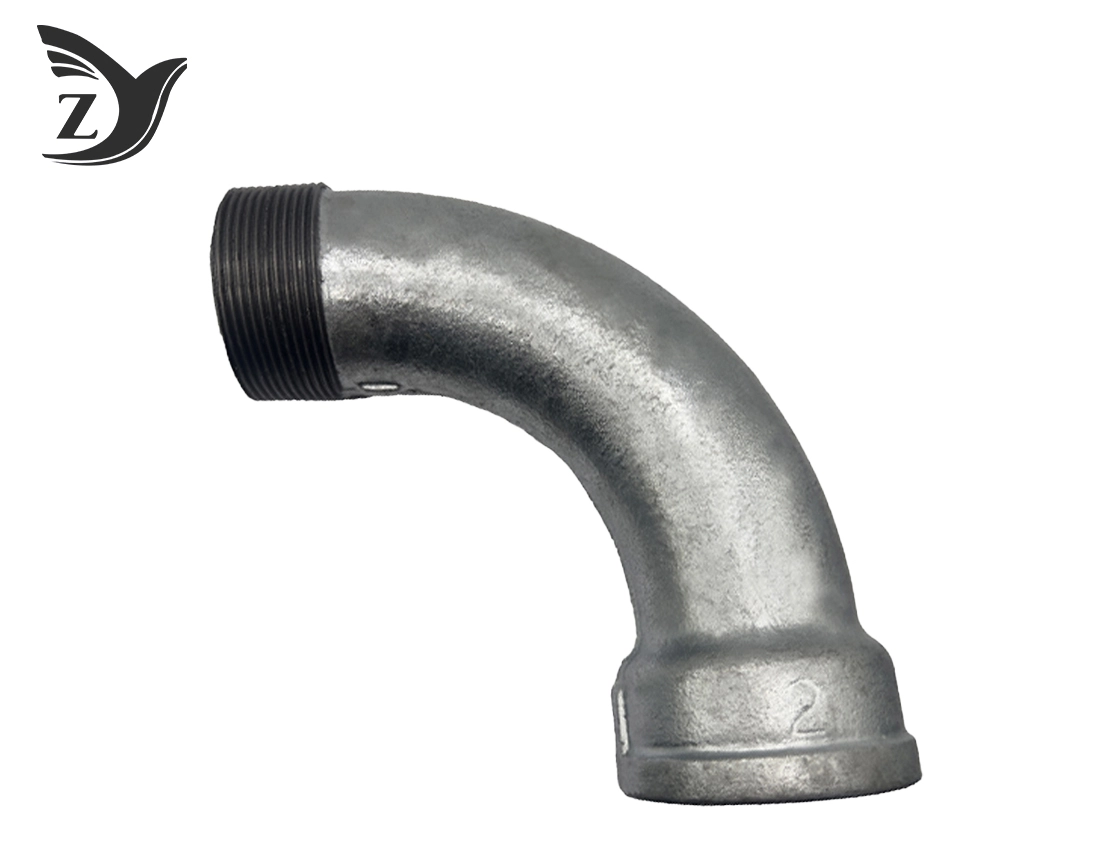 Galvanized Male Female 90° Long Radius Elbow Pipe Fittings 1