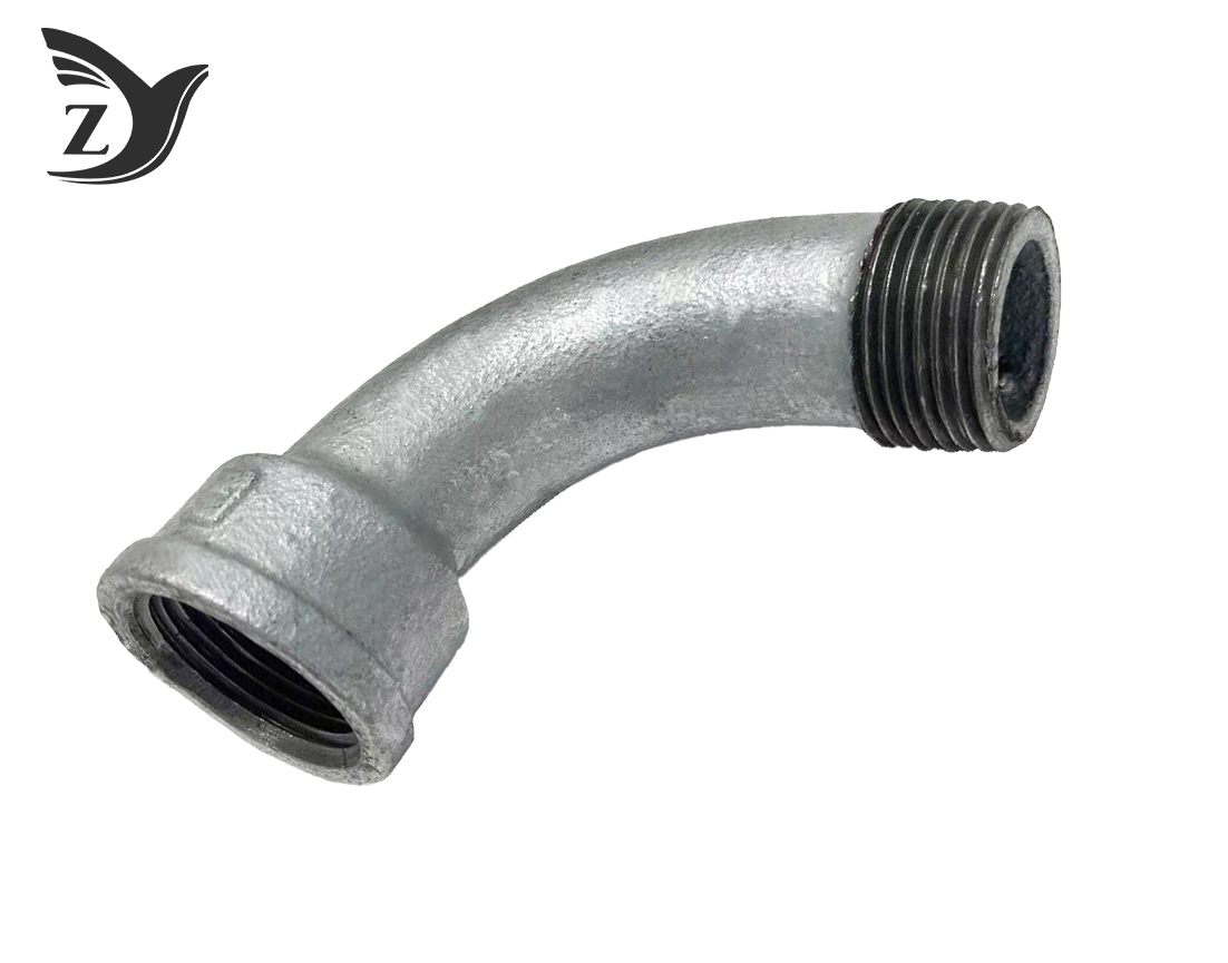 Galvanized Male Female 90° Long Radius Elbow Pipe Fittings 3
