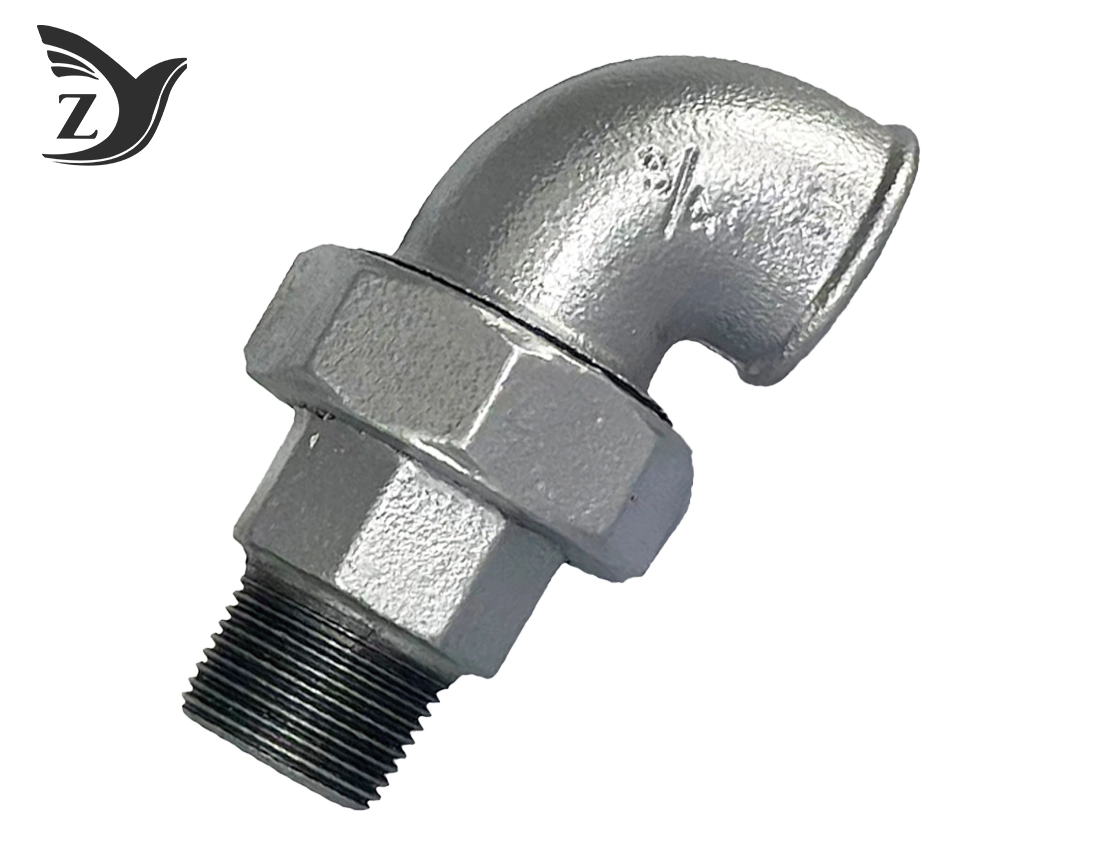 Galvanized Union Elbow Threaded Pipe Fittings with Male and Female Ends 2