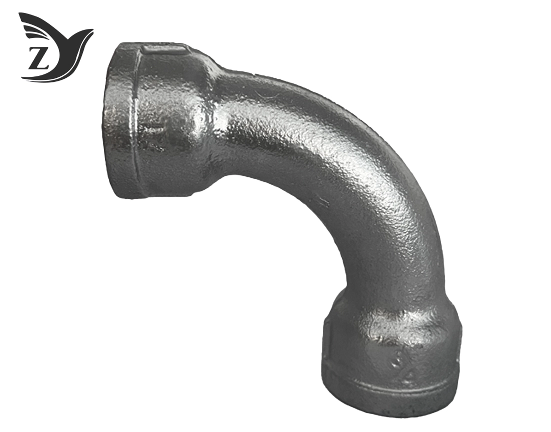 Galvanized Female-Female 90° Long Radius Elbow Pipe Fittings 3 Galvanized Female-Female 90° Long Radius Elbow Pipe Fittings 3