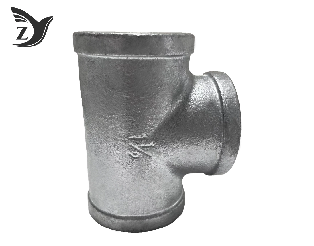 Square Face Galvanized Square Edge Straight Tee Pipe Fittings 2