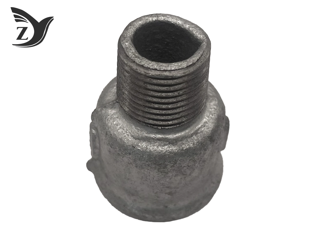 Beaded Galvanized BSPT Round Edge Male-Female Reducing Coupling 2