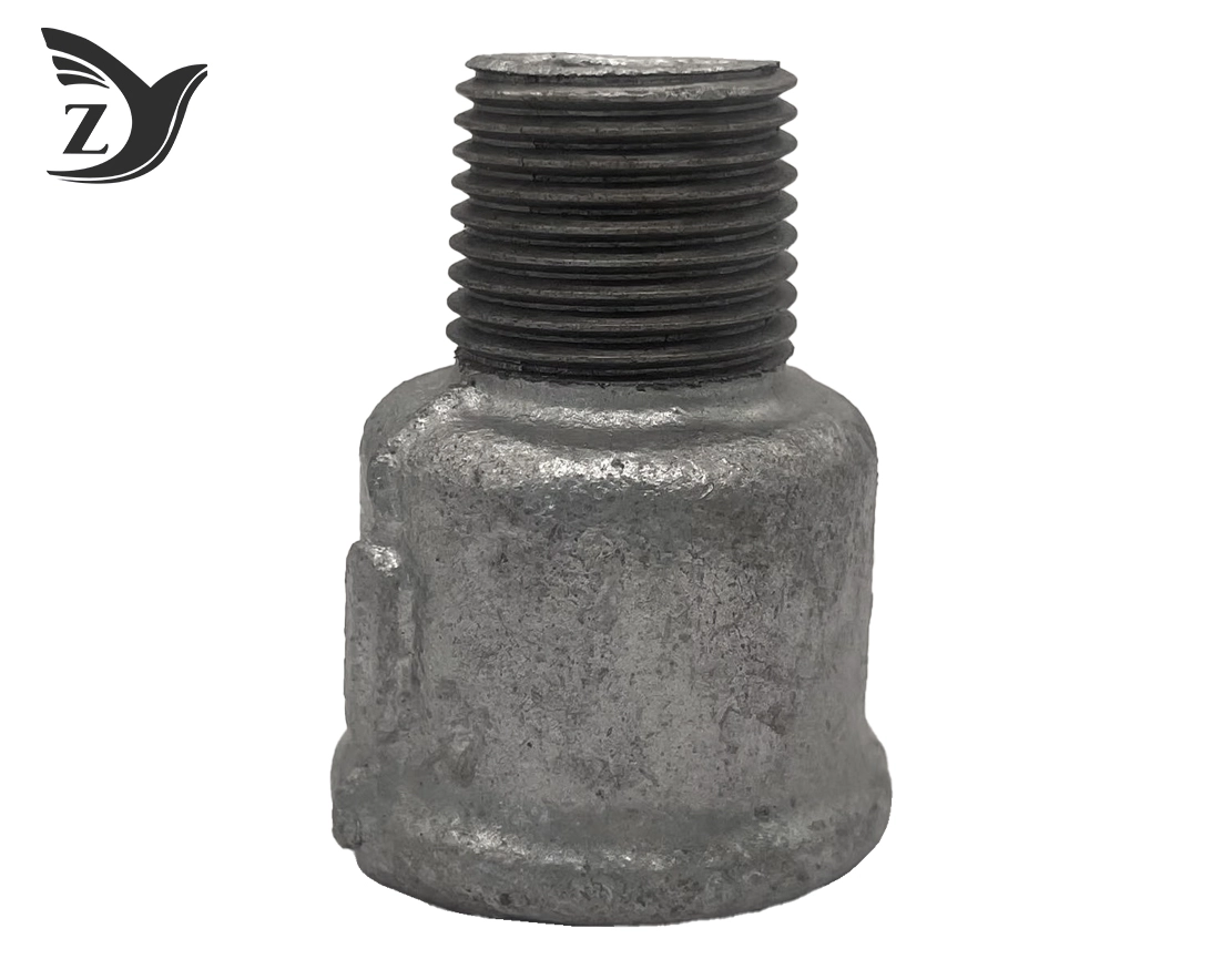 Beaded Galvanized BSPT Round Edge Male-Female Reducing Coupling 3 Beaded Galvanized BSPT Round Edge Male-Female Reducing Coupling 3