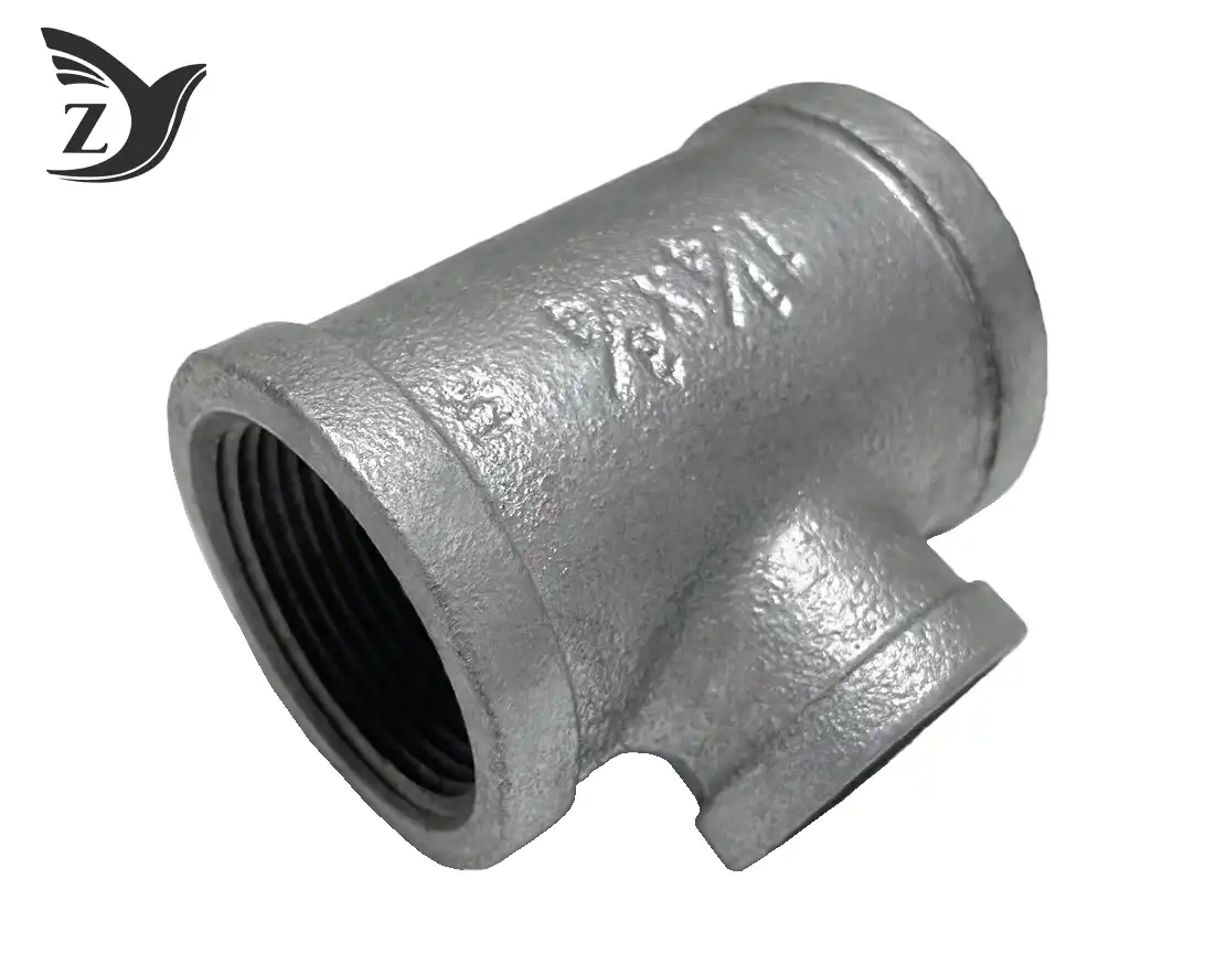 https://www.zymalleablepipefitting.com/galvanized-malleable-iron-pipe-fittings/npt-square-face-galvanized-square-edge-reducing-tee-pipe-fittings