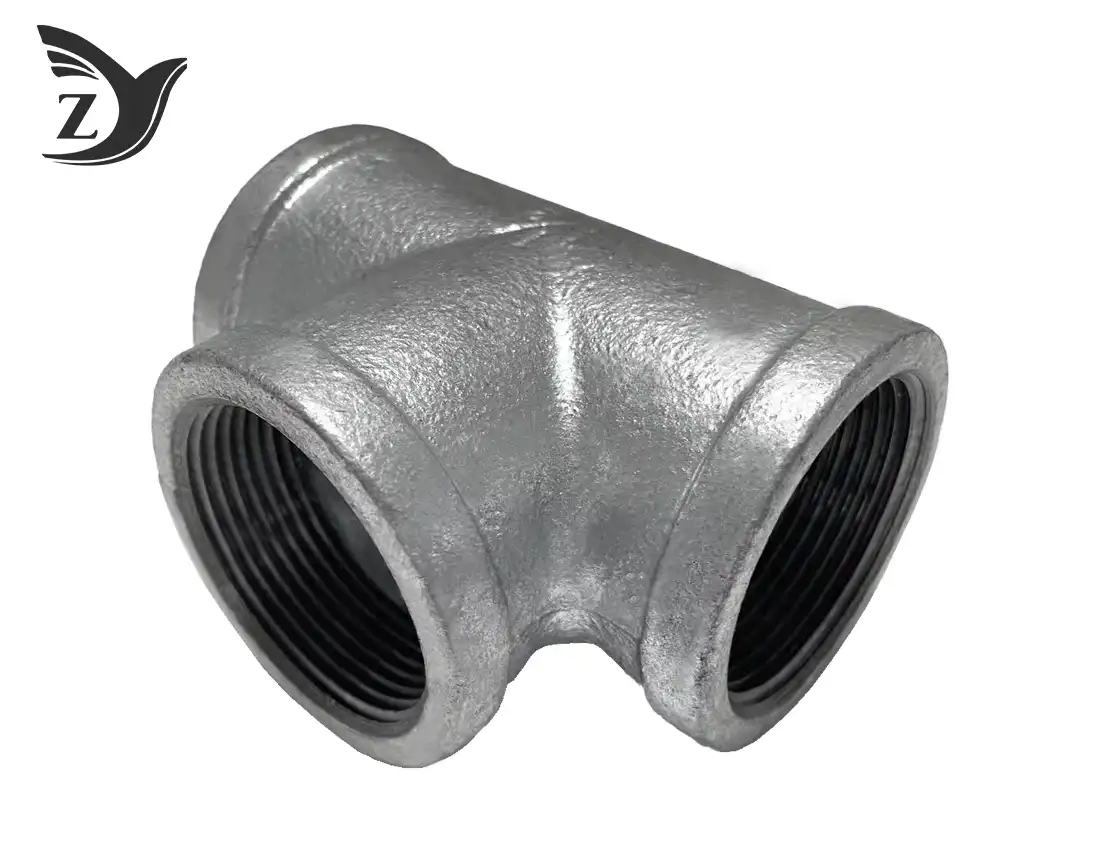 square face galvanized square edge straight tee pipe fittings