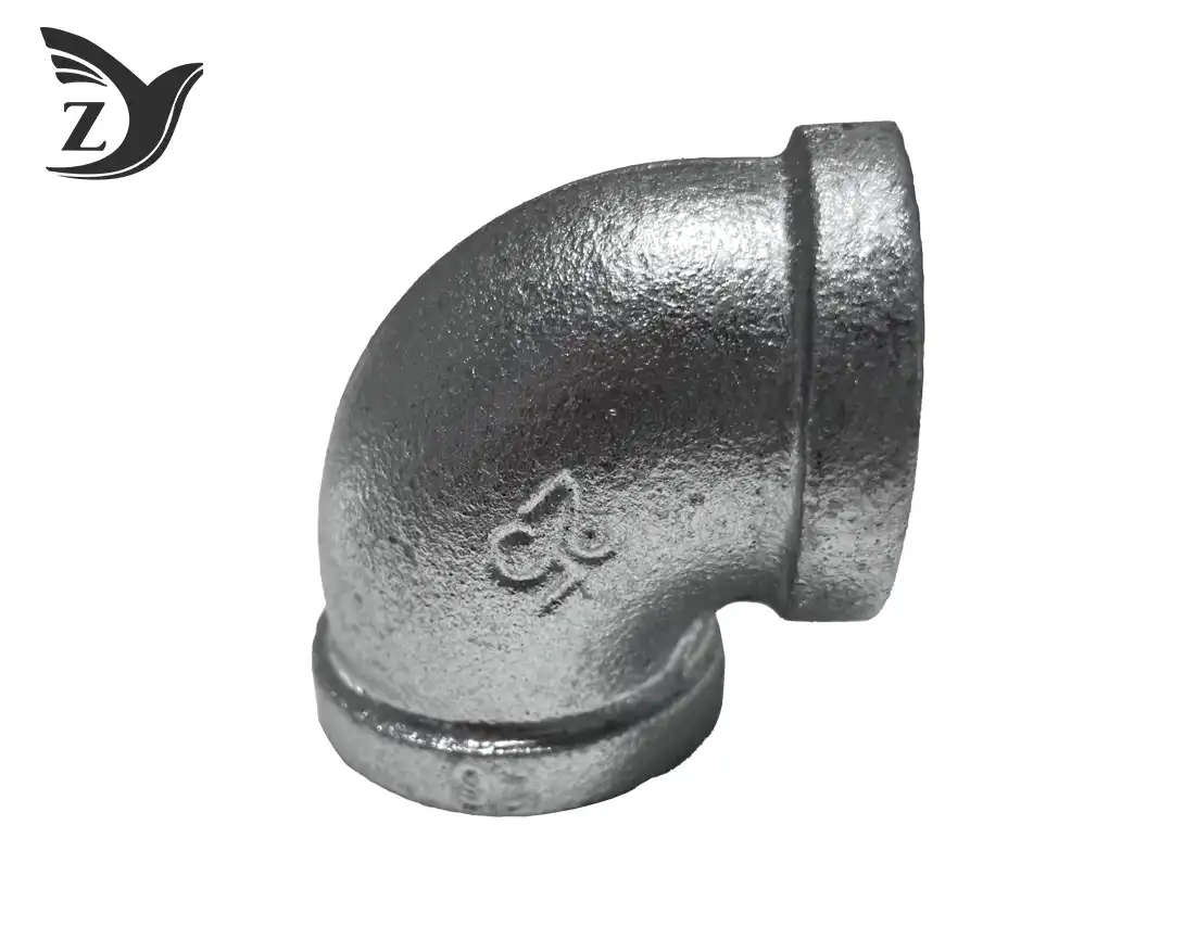 square face galvanized 90° male female threaded elbow pipe fitting 