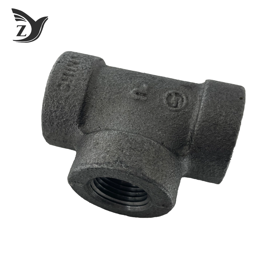 Black 300# Malleable Cast Iron Tee Pipe Fitting 2