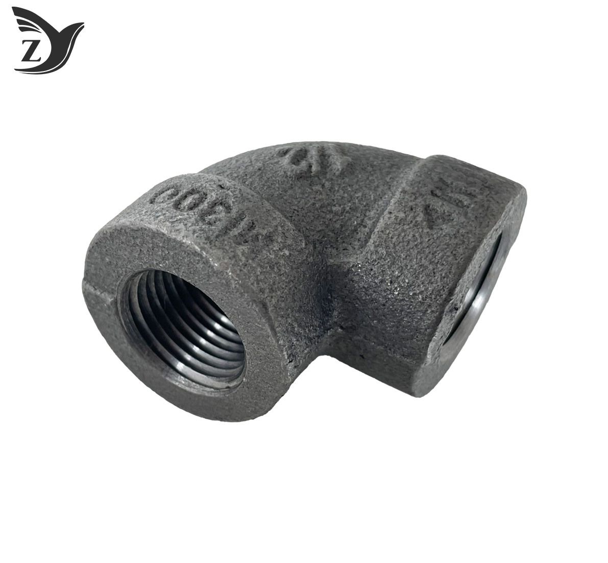 Class 300 Black Malleable Iron 90 Degree Elbow 2