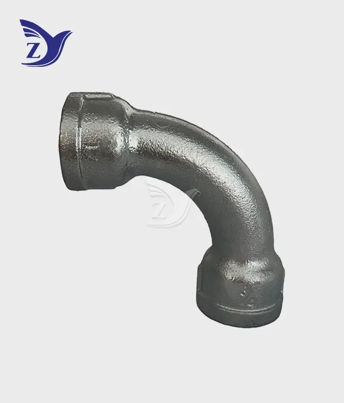 NPT galvanized female-female 90° long radius elbow pipe fittings 