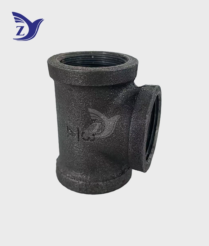 NPT Black Square Face Straight Tee Pipe Fittings