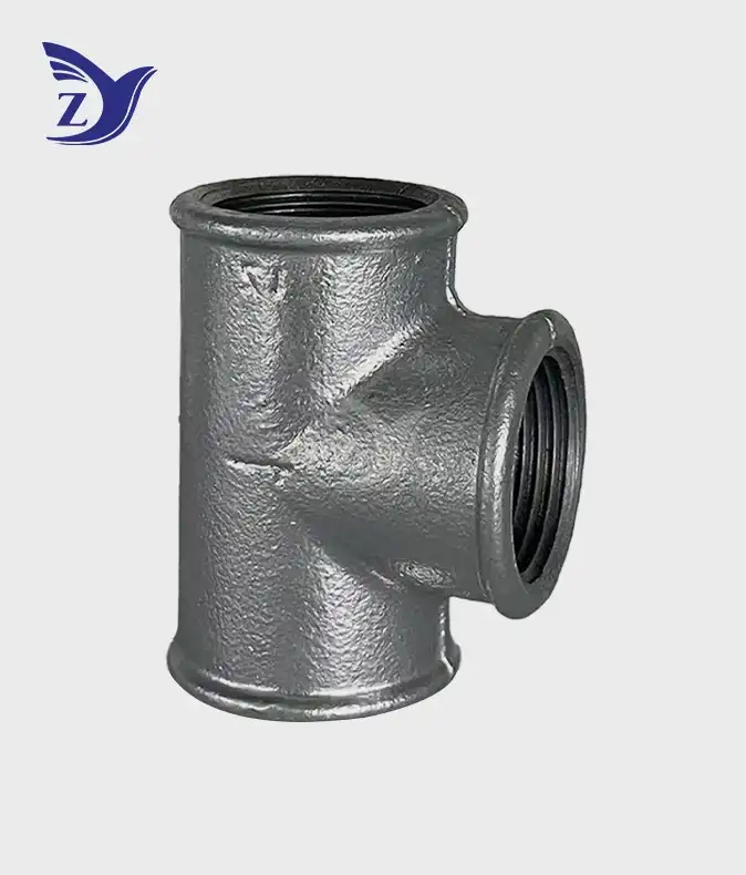 Round Face Galvanized Straight Tee Fittings for Efficient Flow Control