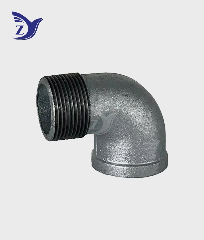 NPT Square Face Galvanized 90° Male Female Threaded Elbow Pipe Fittings