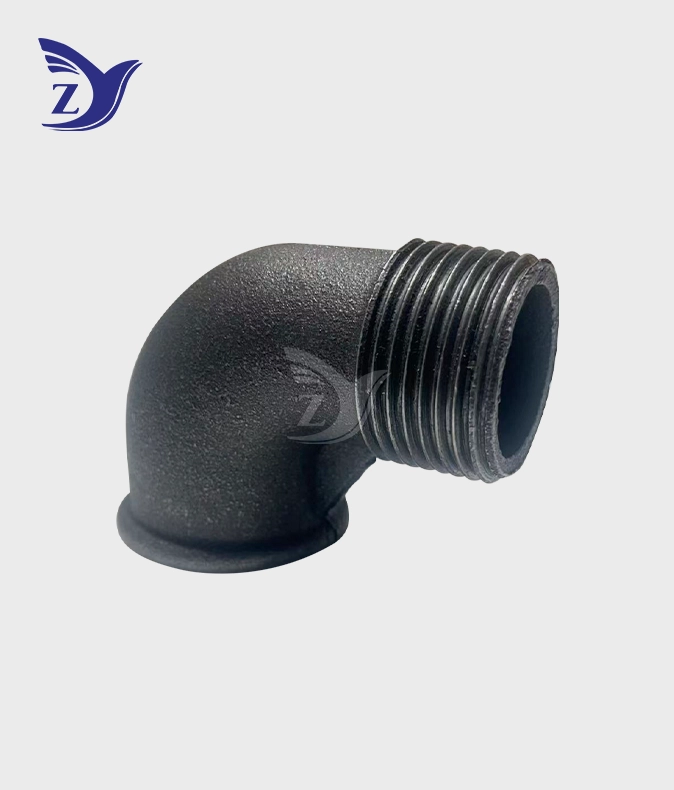 NPT Black Round Face Male-Female 90° Elbow Pipe Fittings